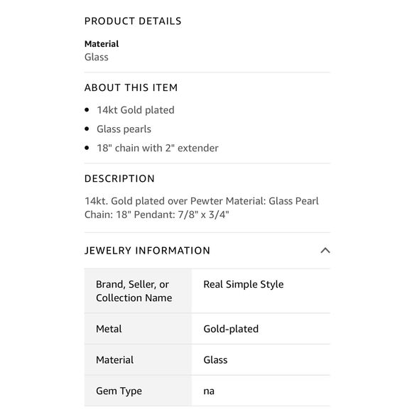 14k Yellow Gold Plated Pearl Pendant Chain Jewelry - Picture 4 of 7